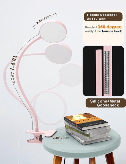 LiFMIRA Bed Lamp Clip on Light 8W 66 LED Reading Light for Bed White
