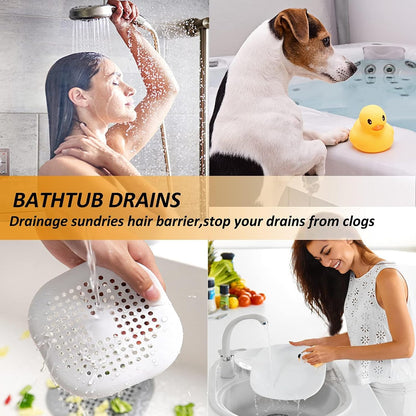 Bovinde Hair Drain Catcher,Square Cover for Shower 2 Pack (Black) | Drainer Cover Silicone Hair Stopper with Suction Cups,Protector Accessories,Easy to Install Suit for Bathroom,Bathtub,Sink