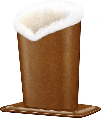 Plush Lined Eyeglasses Holder, PU Leather Glasses Stand Case