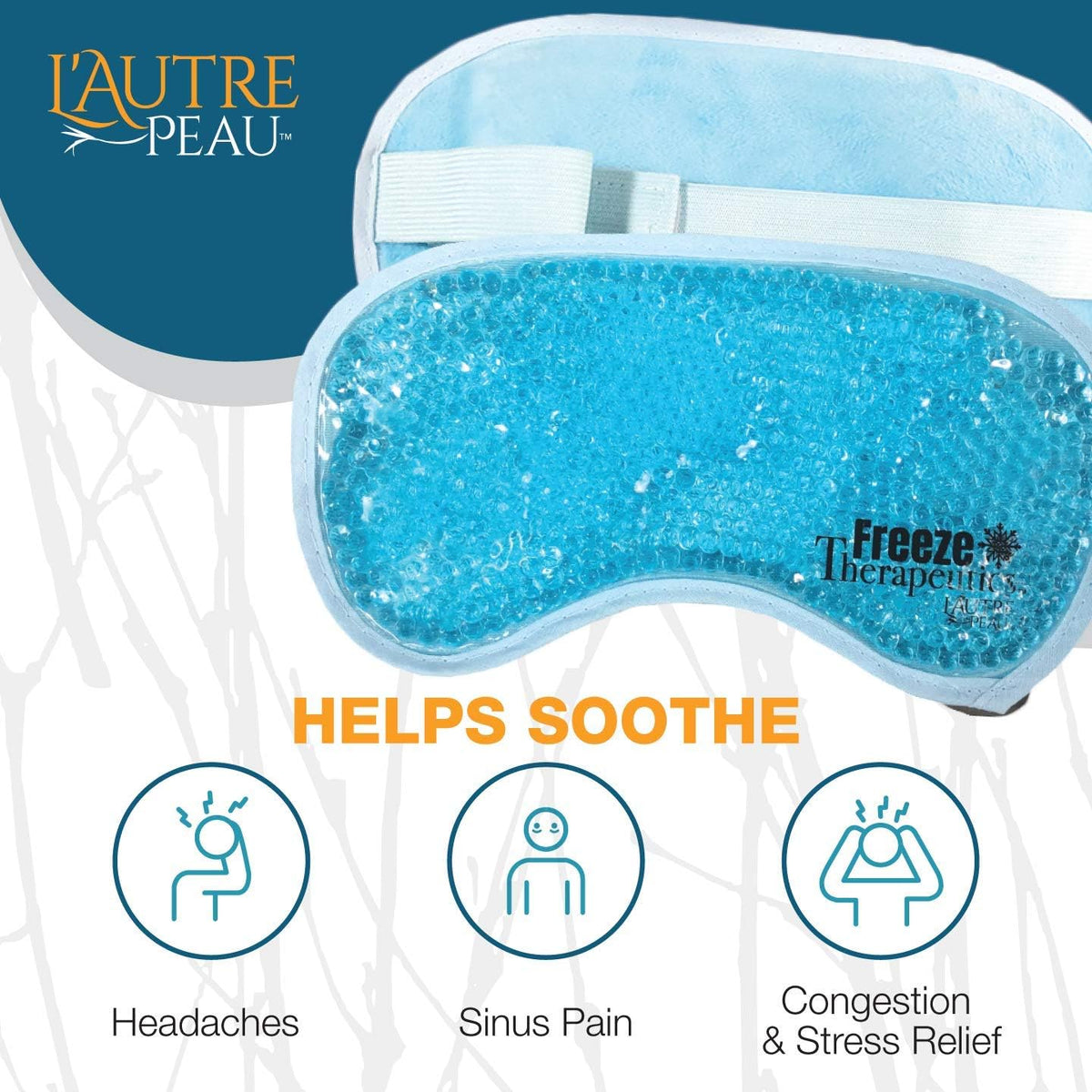 USA Merchant - 2 Redesigned Therapeutic Spa Gel Bead Eye Masks - Hot/Cold Reusable Ice Packs with Flexible Beads - Compress Therapy for Puffy Eyes, Dark Circles, Headaches, Migraines, Stress Relief