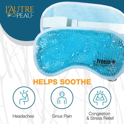 USA Merchant - 2 Redesigned Therapeutic Spa Gel Bead Eye Masks - Hot/Cold Reusable Ice Packs with Flexible Beads - Compress Therapy for Puffy Eyes, Dark Circles, Headaches, Migraines, Stress Relief