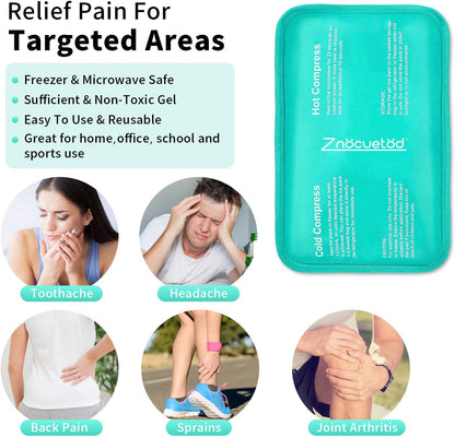 Gel Ice Packs for Injuries Reusable 2 Packs Hot Cold Gel Wrap with Strap