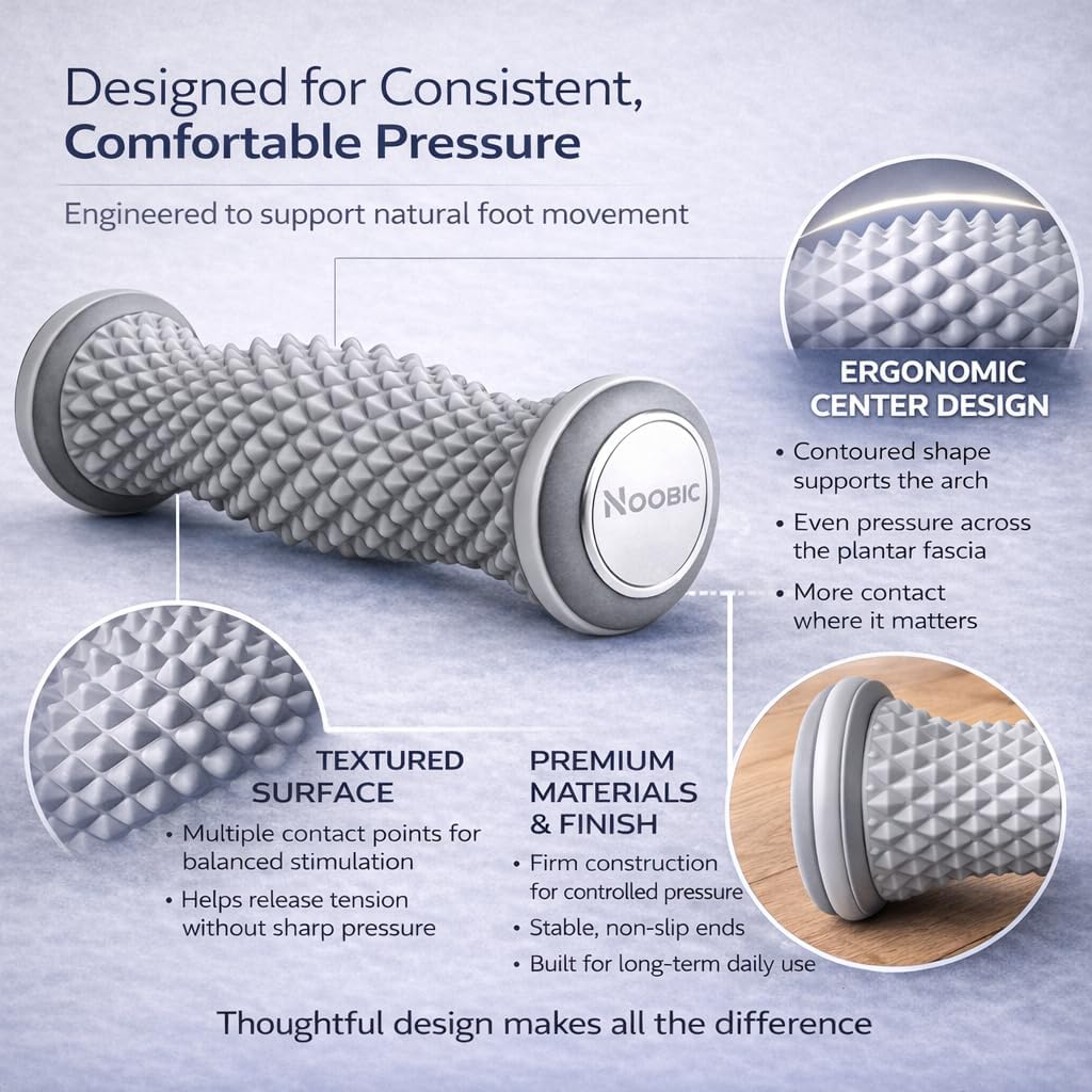 Foot Roller for Plantar Fasciitis Pain Relief – Deep Tissue Foot Massage Kit for Arch & Heel Pain, Includes Lacrosse & Spiky Massage Ball