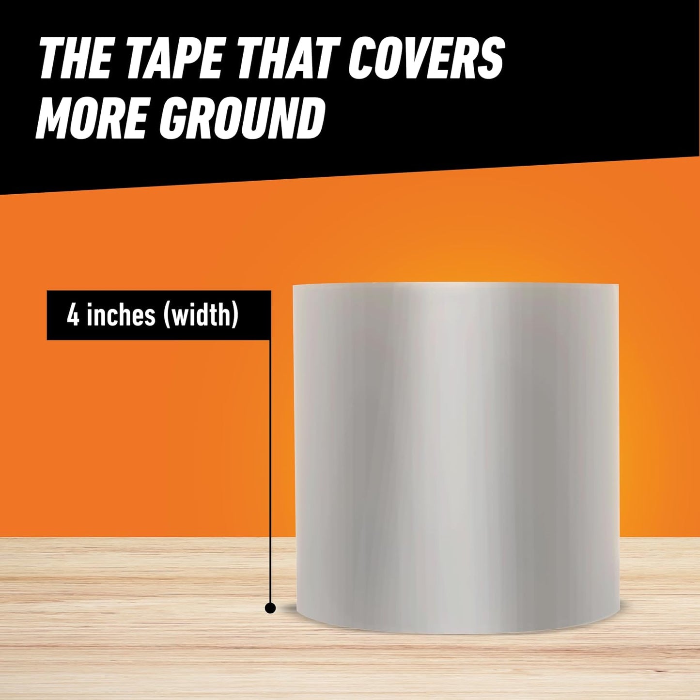 GORILLA Waterproofing Tape, Permanent, Black, 4" x 10', 1-Pack | Weather Resistant Seal for Leaks & Repairs, Air & Moisture Barrier, Bonds Metal, Plastic, Wood, Rubber & Vinyl