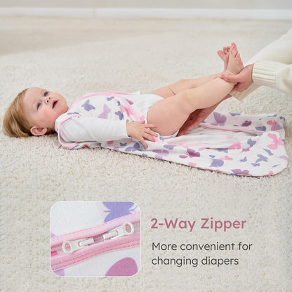 Yoofoss Baby Sleep Sack 0-6 Months Wearable Blanket for Babies 100% Organic Cotton 2-Way Zipper TOG 0.5 Toddler Sleeping Sack 3 Pack, Sleep Sacks