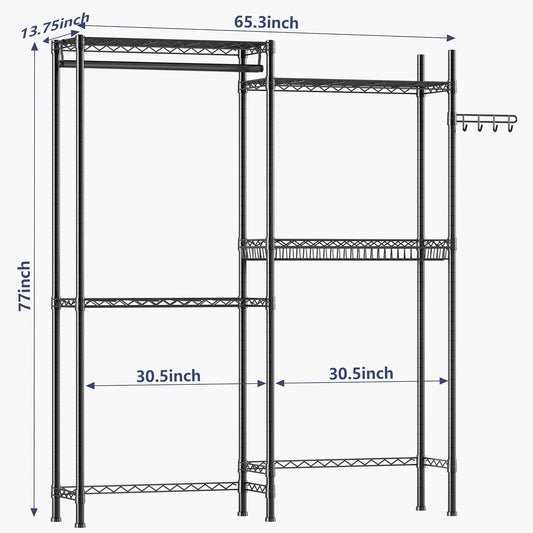 Golpart Laundry Organizer Shelves Over the Washer and Dryer Storage Shelf | Heavy Duty Laundry Room Organization Clothes Drying Rack Adjustable Height Wire Shelving and Wire Basket with Hanger Rod