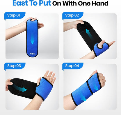 Hilph Wrist Ice Pack Wrap, Carpal Tunnel Relief Wrist Brace with Gel Pack