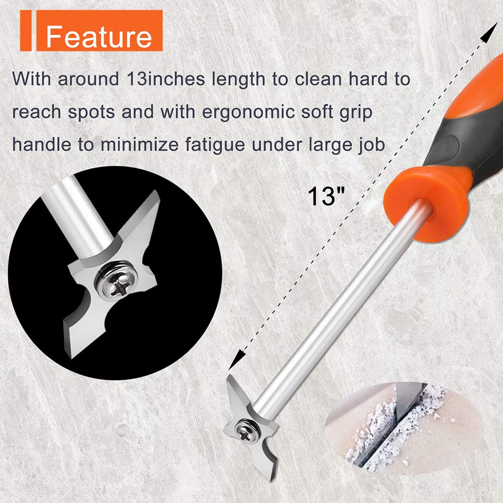 Grout Removal Tool, Caulking Removal Tool, Grout Cleaner, Scraper, Scrubber Brush, Tile Joint Cleaning Brush, Remove Grout or Cleaning for Tile Joints and Seams or Corner