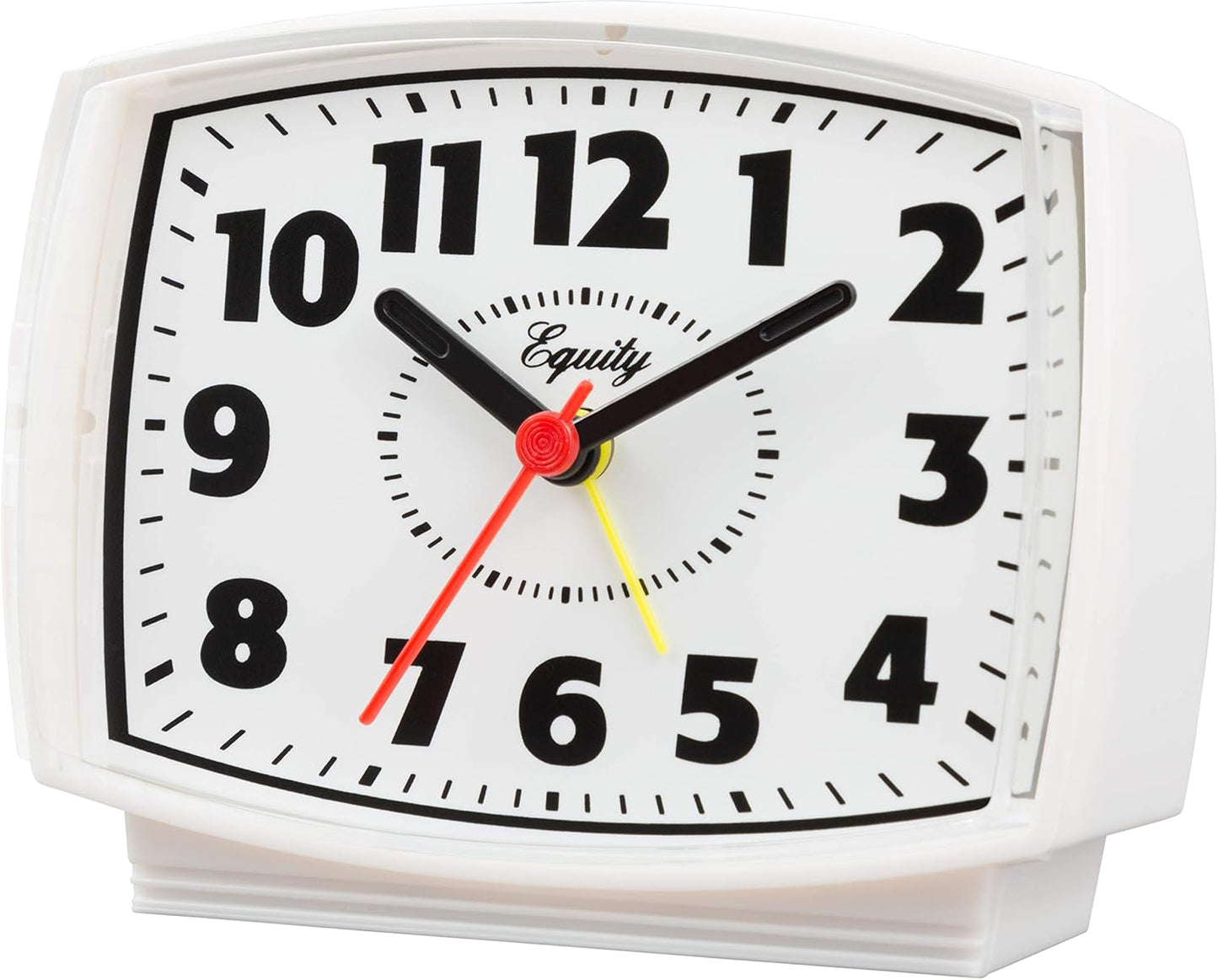 Equity by La Crosse 33100 Electric Silent Analog Alarm Clock with Lighted Dial, White (Pack of 2)