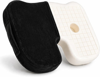 Cushy Tushy Premium Foldable Travel Seat Cushion - for Relief of Lower Back, Sciatic, Butt and Tailbone Pain - for Home & Office Use, Perfect for Travel or Driving - Coccyx Seat Cushion