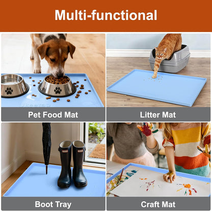 34" x 22" Extra Thick Silicone Mat Waterproof with Raised Edge, | Under Sink Mat for Kitchen & Bathroom, Kitchen Cabinet Liner, Multi-Purpose for Storage & Protection