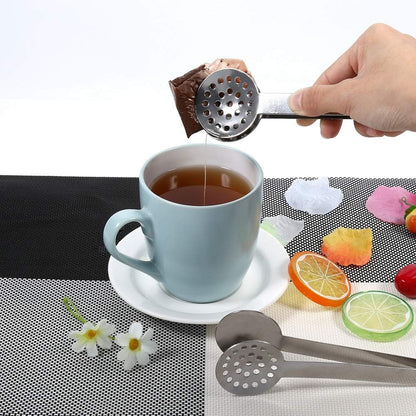 Holder Grip, Multi-use clip 2pcs Tea Bag Tongs, Stainless Steel Squeezer Holder Grip for Kitchen Use