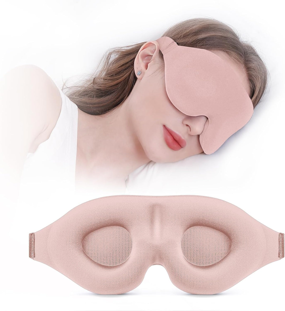 YIVIEW Sleep Mask for Side Sleeper, Light Blocking Zero Pressure Blindfold