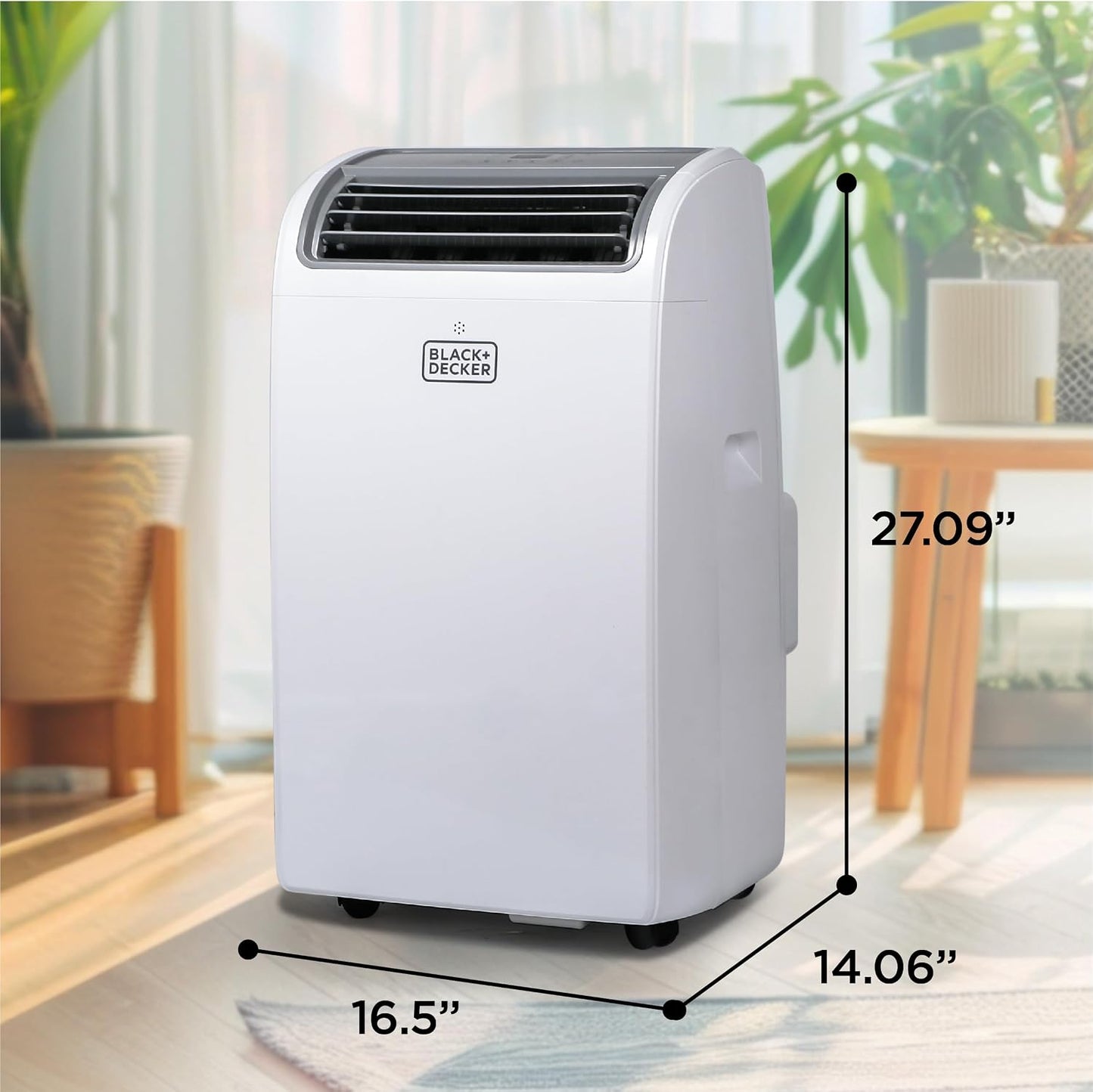 BLACK+DECKER Smart Portable Air Conditioner, 12,000 BTU, BPACT12WT, White | 8,000 BTU SACC for Rooms up to 550 Sq. Ft., Smart 3-in-1 Portable AC, Fan and Dehum with Follow Me Remote