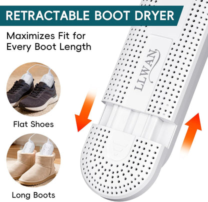 Boot Dryer for Work Boots, Electric Portable Shoe Dryer with Timer for Sneaker Socks Gloves Drying, Boot Warmer Extendable for Rainy Seasons Winter Travel