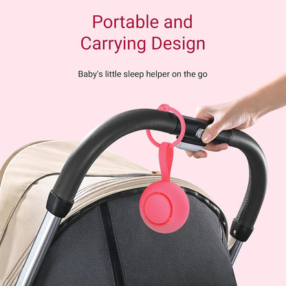 Jaroco Portable Baby Sound Machine [White Noise for Babies Kids Adults][Sleep Soother][12 Soothing Sounds] 15 Hours Battery Life, Registry Gift,Shower,Clips on Baby Stroller Rose