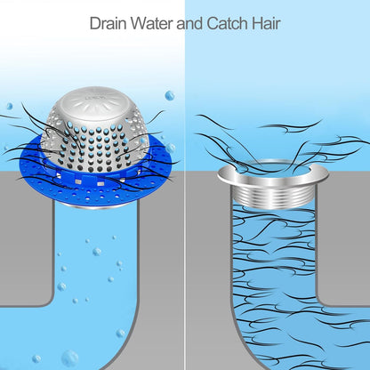 LEKEYE Drain Hair Catcher/Bathtub Drain Cover/Drain Protector for Pop-Up & Regular Drains(Patented Product)