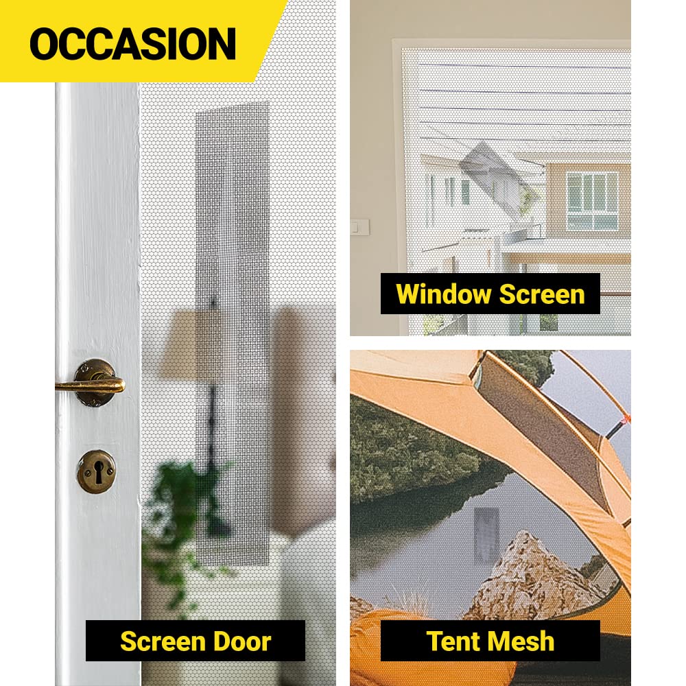 TORTO9 Window Screen Repair Kit, 3-Layer Strong Adhesive & Waterproof Tape Fiberglass Covering mesh (Gray, 2 Inch x 6.5 FT)