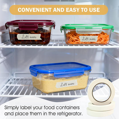 164 Yards Freezer Tape,Writable Surface,Low Temperature Resistance,3Rolls | Easy tear residue-free removable tape, perfect for food containers fridge marking, each roll 0.79 Inch by 54.68 Yards