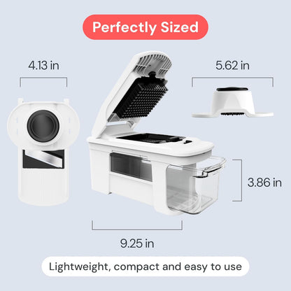 Fullstar Pro XL Vegetable Chopper & Mandoline Slicer w Pull-Out Catch Tray | 6 in 1 Veggie, Onion & Fruit Slicer, Dicer & Grater with Sharp Stainless Steel Blades - XL Food Prep Set (Black)