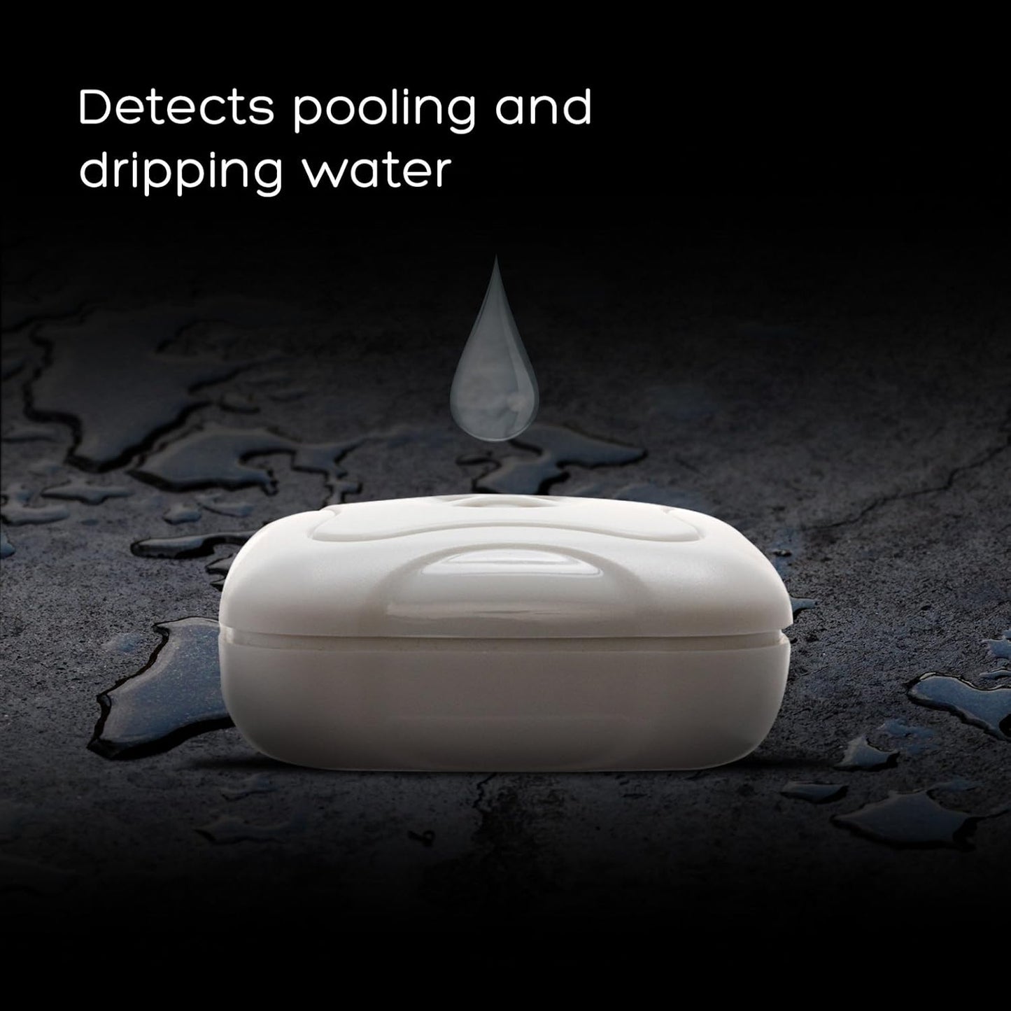 2 Pack Water Leak Detector - 95 dB Flood Detection Alarm Sensor for Bathrooms, Basements, Laundry Rooms, Garages, Attics and Kitchens by Mindful Design (White, 2 Pack)