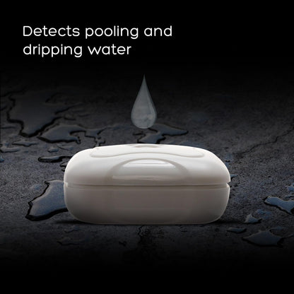 2 Pack Water Leak Detector - 95 dB Flood Detection Alarm Sensor for Bathrooms, Basements, Laundry Rooms, Garages, Attics and Kitchens by Mindful Design (White, 2 Pack)
