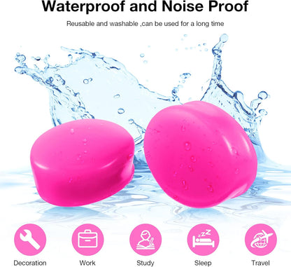 Frienda 21 Pairs Silicone Ear Plugs for Sleeping,Blue, Orange, Rose Red