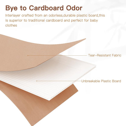 Drawer Organizer Clothes, 10 Pack Dresser Organizer for Baby Clothes, Underwear, Sock- Foldable Closet Organization and Storage Dividers Bins for Nursery, Bedroom (Beige)