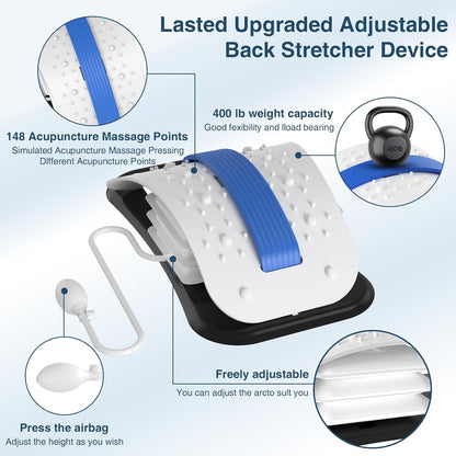 Docemel Back Stretcher for Lower Back Pain Relief,Adjustable Inversion Lumbar Traction Device,Lumbar Support Board for Spinal Decompression and Scoliosis,Sciatic Nerve Release Tool,Back Cracker Board