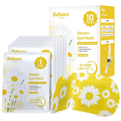 BeHoomi Steam Eye Mask, 10Packs Heated Eye Mask, Self Heating Disposable SPA Warm Compress for Eyes Sleep Mask, Travel Essentials & Relaxation Gifts for Women (Lavender Scent)