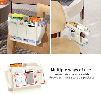 Bedside Caddy Bedside Organizer,Bed Caddy with 11 Pockets and Power Strip Holder,Versatile Bedside Storage Caddy for Home,Dorm,Bunk,Hospital,Crib Bed (Pink)