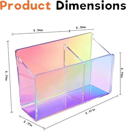 Magnetic Dry Erase Marker Holder - Non-Slip Acrylic Pen Organizer with Powerful Magnets for Whiteboard, Refrigerator, Office Desk, Classroom Supplies & Home Organization-Clear