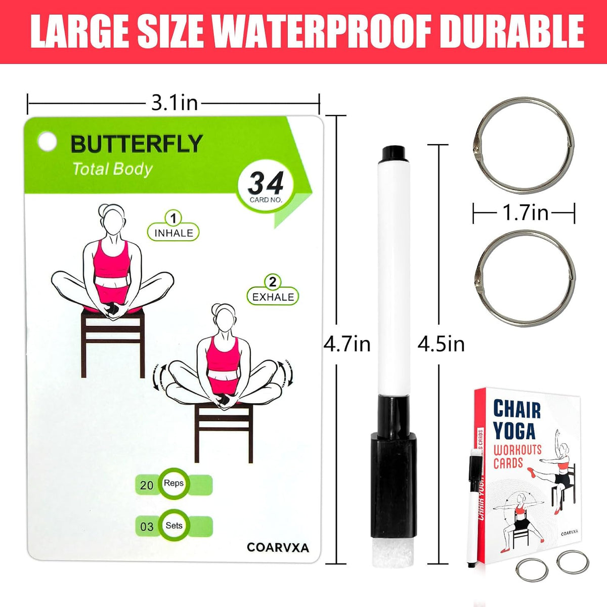 Bodyweight Workout Cards for Women & Men-50 Bodyweight Workout Cards，Includes 2 Rings& Dry-Erase for Easy Organization-Home, Gym or Studio (Bodyweight)