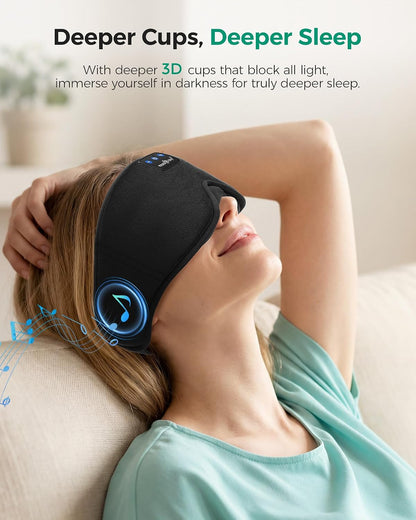 MUSICOZY 2 Pack Sleep Mask Headphones Headband Bluetooth Sleeping Eye Masks