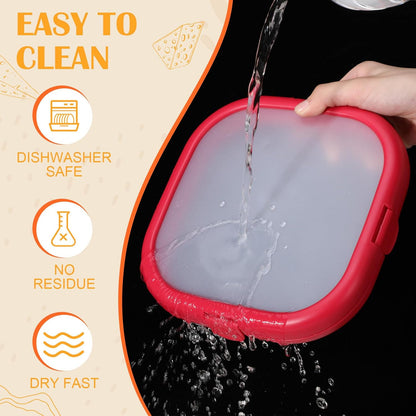 Nuogo 4 Pcs Silicone Food Storage Containers, Fruit Storage Box, Onion Keeper, Avocado Saver, Kitchen Organizers for Fridge, Fresh-keeping Design(Red, White,Orange,7.9 x 7.9 x 1.4 Inches)