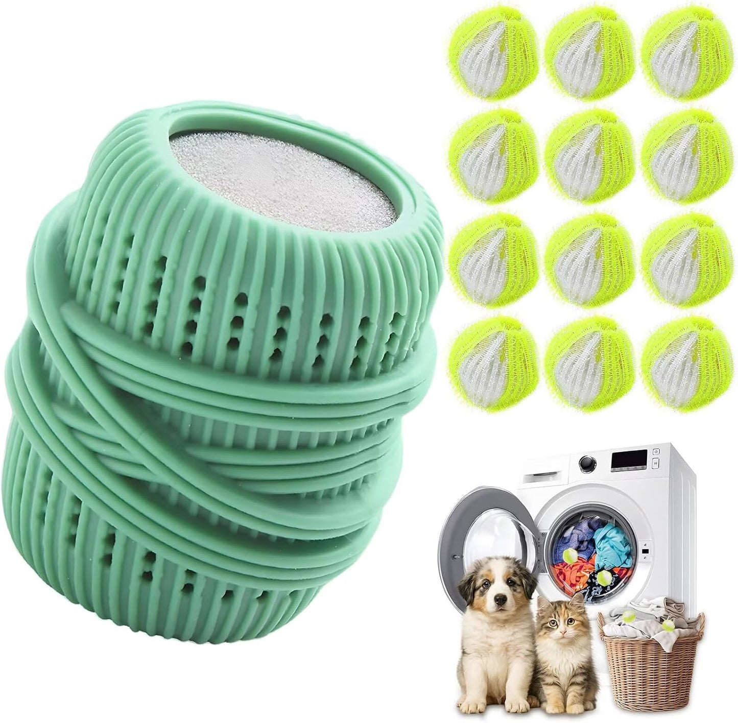 Pet Hair Remover for Laundry, for Bedding & Clothes use in Washing Machine (12, Yellow)