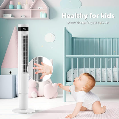 Antarctic Star Tower Fan 85°Oscillating Fan Quiet Cooling 12H Timer Remote Control Bladeless Electric 3 Speeds Wind 3 Modes, 42INCH, PINK