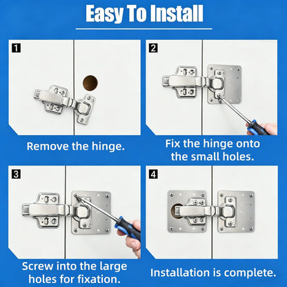 8PCS Kitchen Cabinet Door Repair Platekit:UKFMLNLStainless Steel Hinges Fixion Plate,Hinge Repair PlateKit,Suitable for Repairing and Securing Loose and Sagging Cabinet Doors at Home