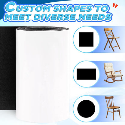 Felt Furniture Pads, 40x5 inch Self Adhesive Felt Tape, Cuttable Heavy Duty Felts Strip Roll for Protecting Hardwood Floors No Scratches