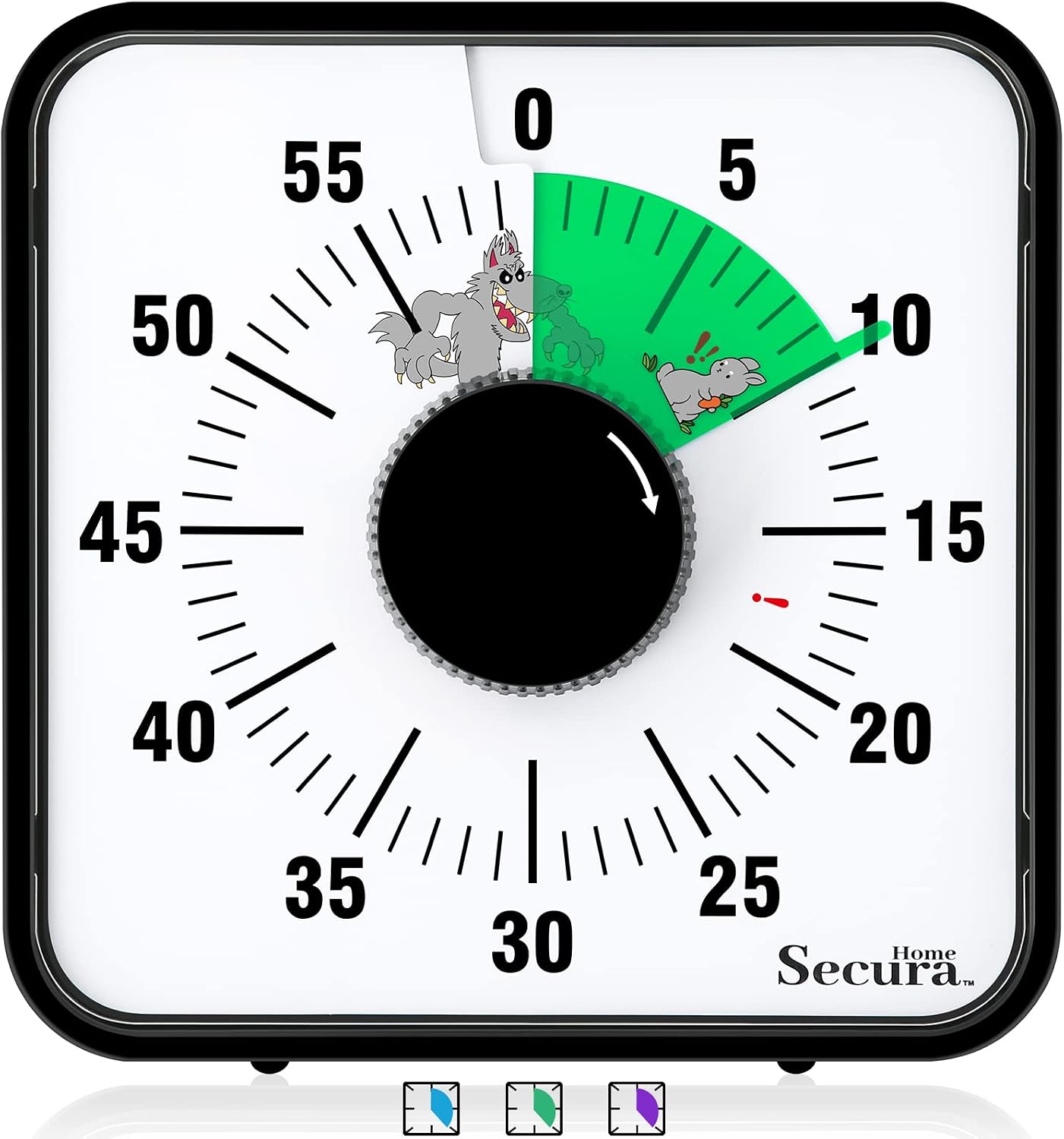 Secura Home 60-Minute Visual Timer, 7.5 Inch Oversize Countdown Timer Clock for Kids and Adults, Durable Mechanical Time Management Tool with Magnetic Backing （Sky Blue）