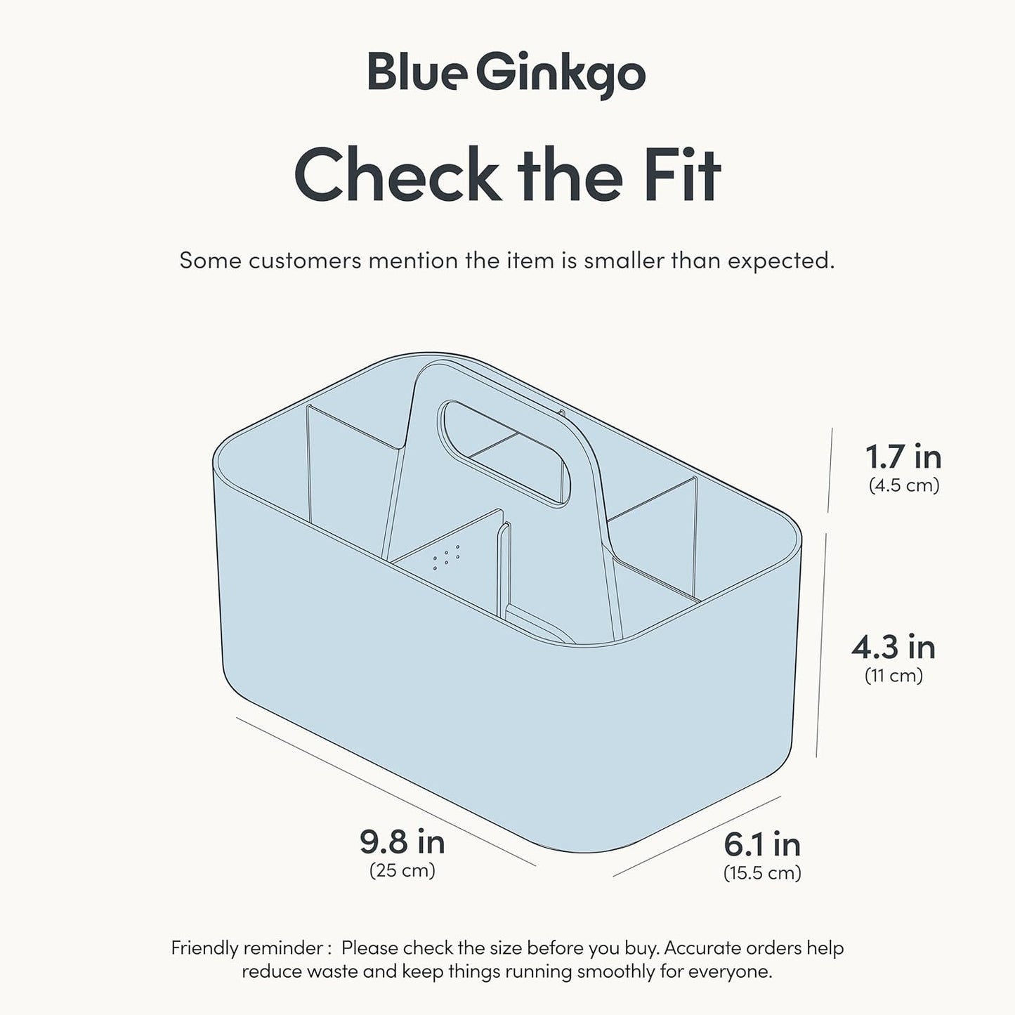 BLUE GINKGO Stackable Organizer Caddy, Rectangle, White, Made in Korea | Portable. Adjustable. Home, Office & School Storage.