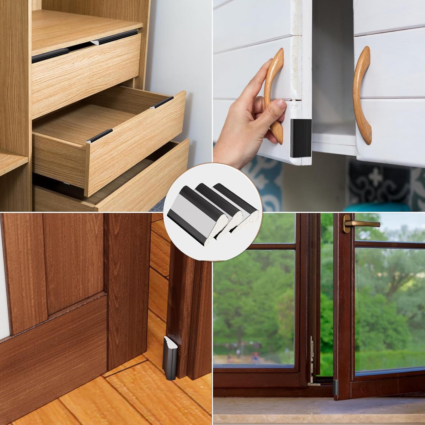 Kneelisa 118” Wedge-Shape Foam Window Weather Stripping Door Seal | Soundproofing Frame Winter Insulation Strip,Noise Cancelling Window Inserts,Door Gap Filler Light Blocker,White