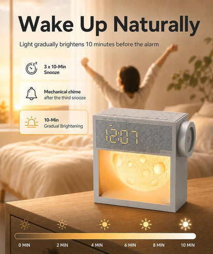 Rechargeable Sunrise Alarm Clock with Sound Machine and Night Light
