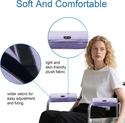 SPRING SEAON Wheelchair Armrest Pads Covers Fuzzy Desk Chair Arm Pads Soft
