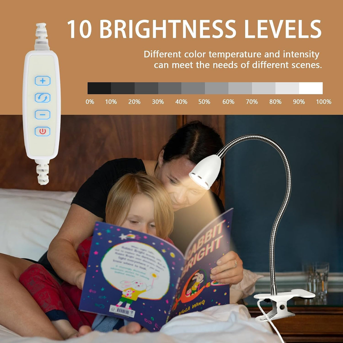 LALISU Desk lamp Eye-Caring Table Lamps, 360°Rotation Gooseneck Clip Lamp