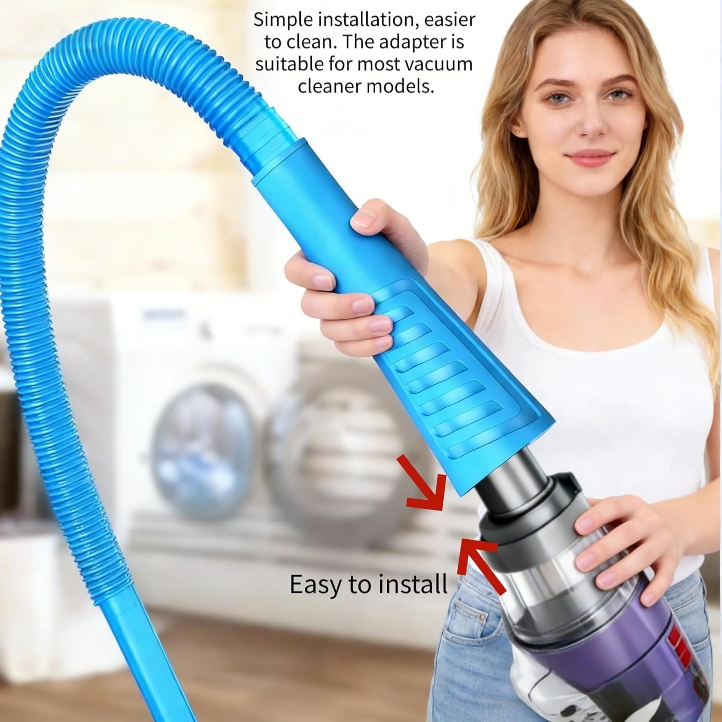 Universal Dryer Vent Cleaner Kit Compatible with All Vacuum Cleaner Include Vacuum Hose Attachment Accessories Brush Lint Brush,Dryer Vent Vacuum Hose (Dark Blue)