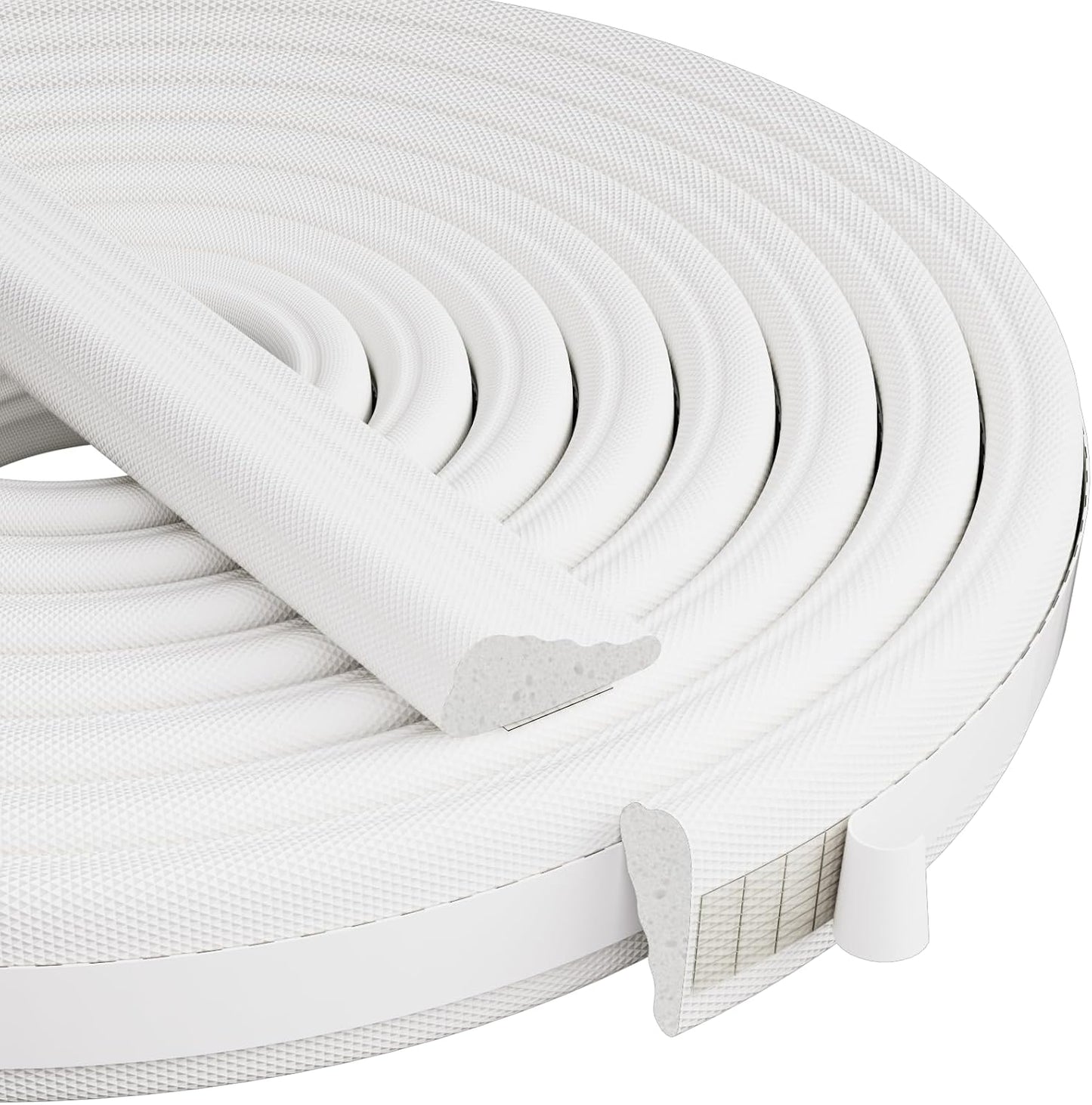 Kneelisa 118” Wedge-Shape Foam Window Weather Stripping Door Seal | Soundproofing Frame Winter Insulation Strip,Noise Cancelling Window Inserts,Door Gap Filler Light Blocker,White