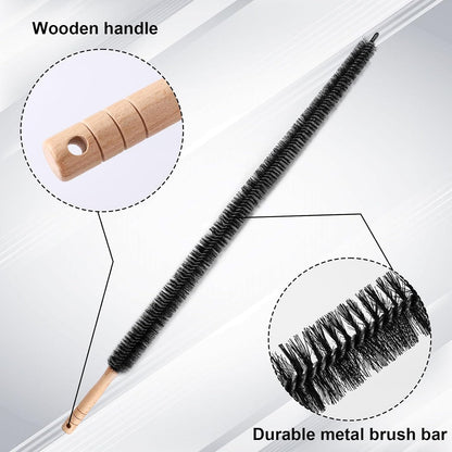 1pcs Radiator Cleaner Brush, 28.74in Long Condenser Lint Brush Head Radiator Genie Duster Flexible Dryer Vent Cleaner Buddy Coil Cleaning Wand Tool for Dryer Vents Stair Rails Furniture