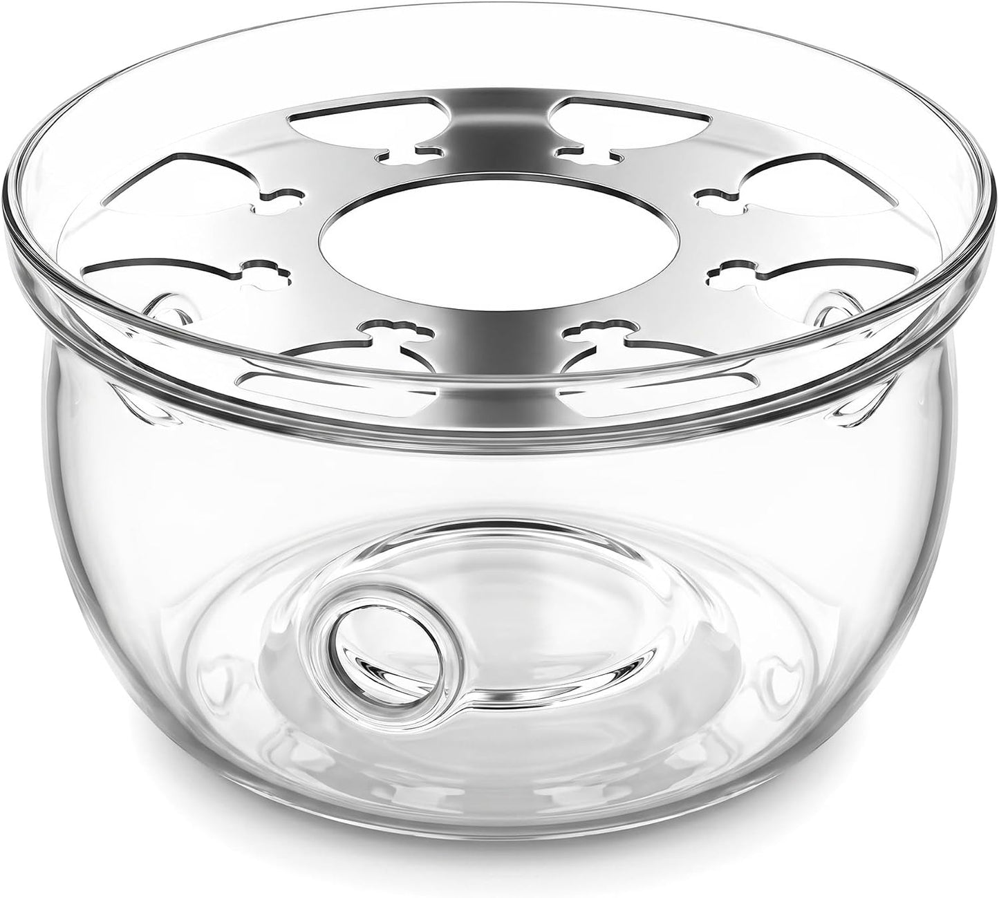 Glass Teapot Warmer 5", Borosilicate, for 600-1800ml, Candle Not Included | Handcrafted Lead-Free Glass, Heatproof Tealight Warmer – Fits Most Standard Teapots