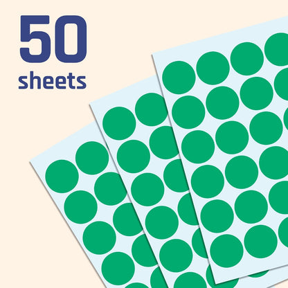 600 Pack, 1" Round Colored Dot Stickers Labels - 6 Colors